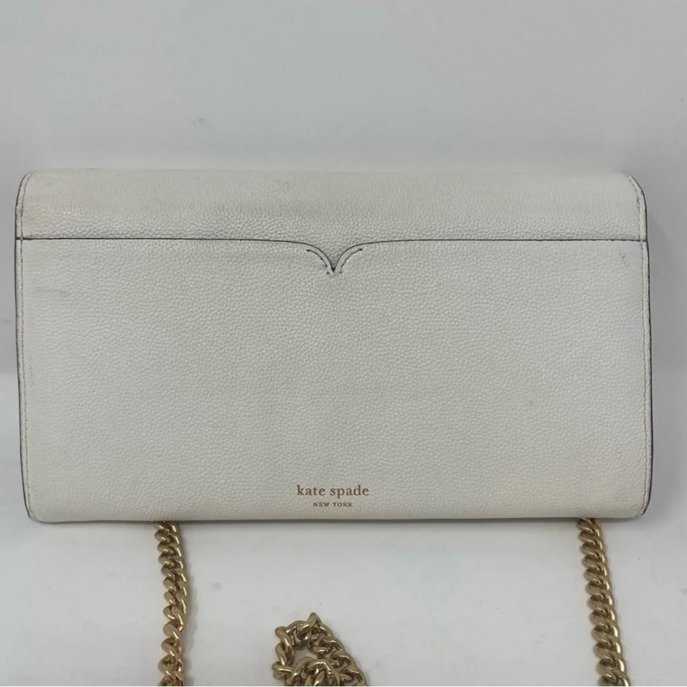 Kate Spade Toujours Chain Clutch Cross Body Bag White Excellent Used Condition